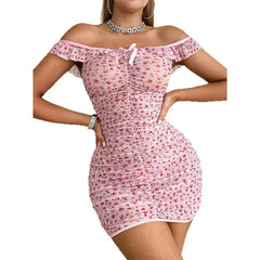 2 Pieces Off Shoulder Nightdress Dress Thong