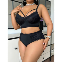 2 Pieces Western Plus Size Lace Patchwork Shorts