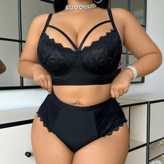 2 Pieces Western Plus Size Lace Patchwork Shorts