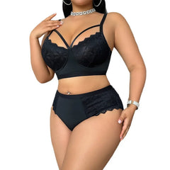 2 Pieces Western Plus Size Lace Patchwork Shorts