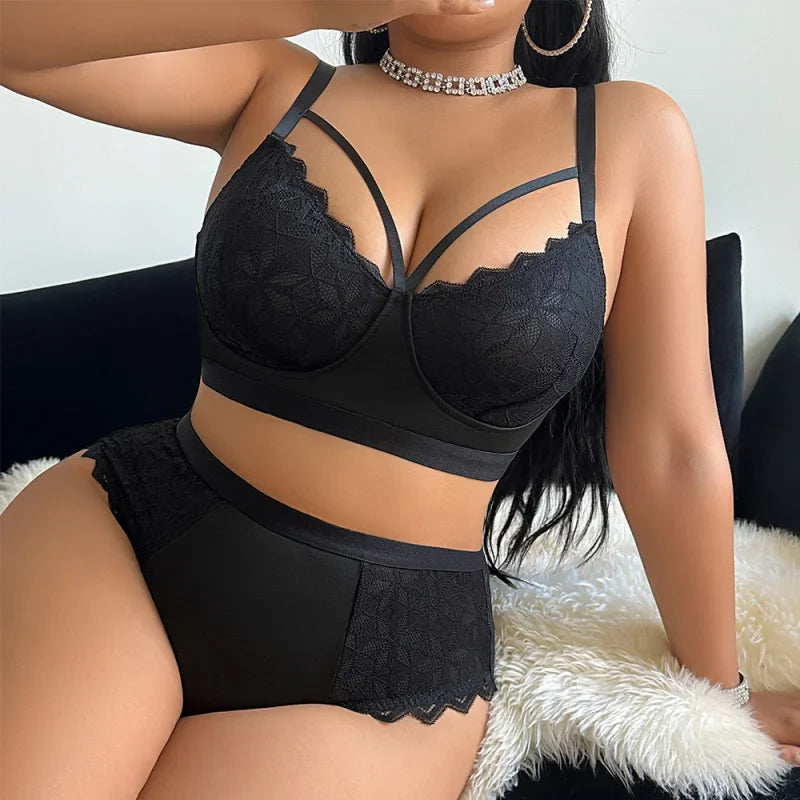 2 Pieces Western Plus Size Lace Patchwork Shorts