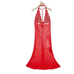 2 Pieces Western Lace See Through Long Gown Thong