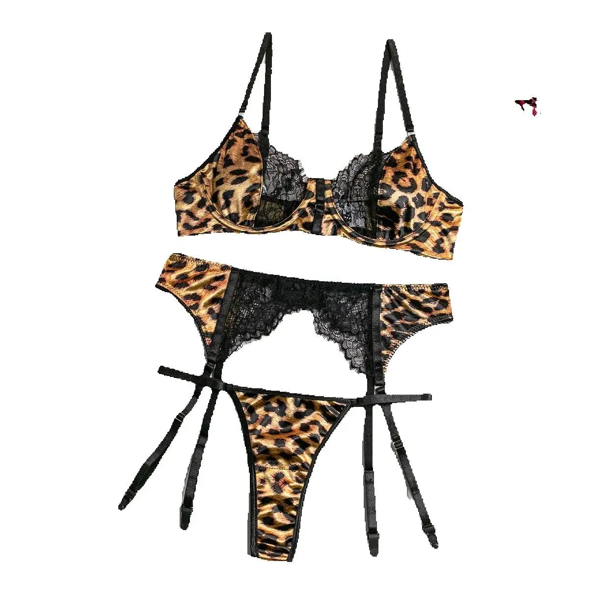 2025 Leopard Lace Spliced Sensual Bra&Briefs Suits Porno Strapless Corset Suit Lingerie Club Sheaths