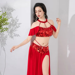 2026 Sequin Belly Dance Set Elegant Oriental Training Performance