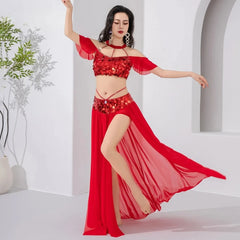 2026 Sequin Belly Dance Set Elegant Oriental Training Performance