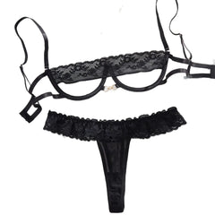 2026 Western Black Bra Lace Lingerie Sets Three Point See Through Erotic Suits