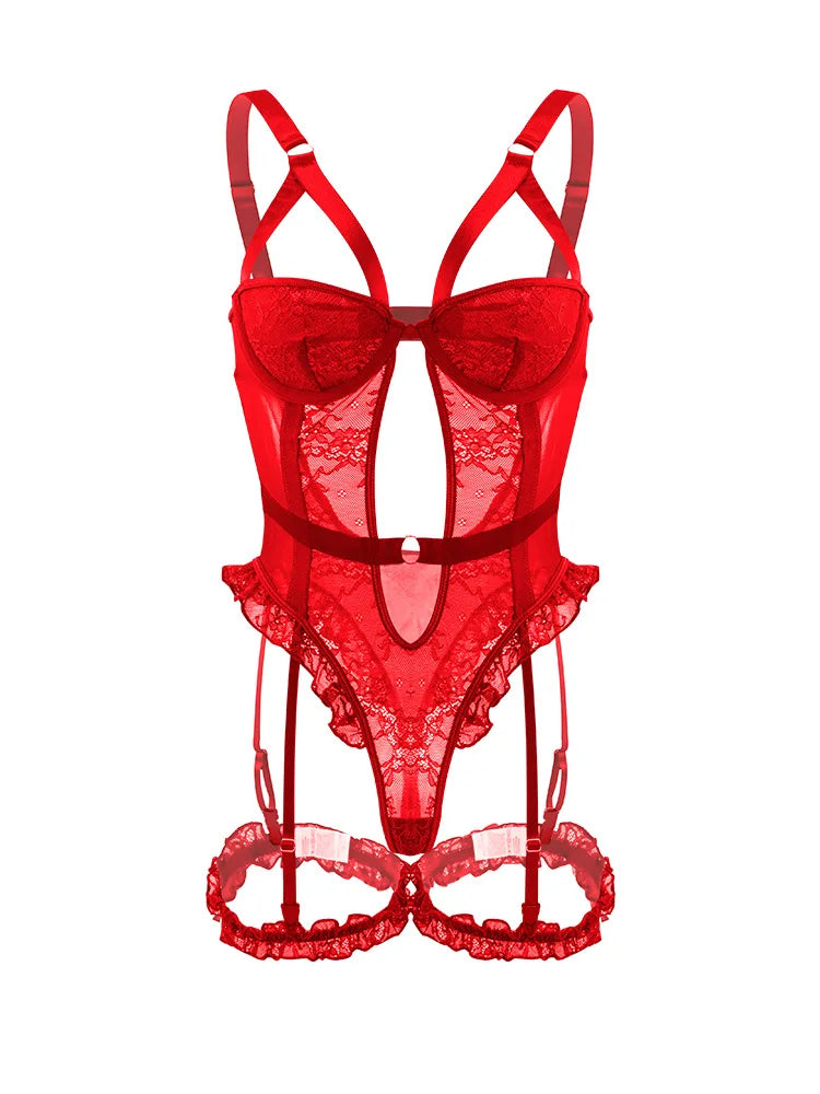 2026 Westerns Lace See Through Backless Body Suits