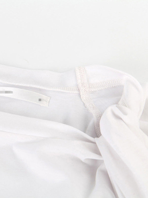 Original Irregularity Solid T-Shirts Tops