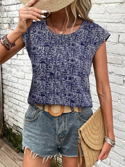 Plaid Loose Short Sleeves Round-Neck T-Shirts Tops