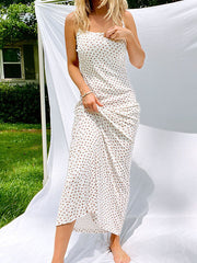 Flower Print Bodycon High Waisted Spaghetti-Neck Maxi Dresses