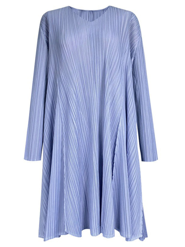 Urban Pleated Solid Color V-Neck Long Sleeves T-Shirt&Flared Pantstwo Pieces Set