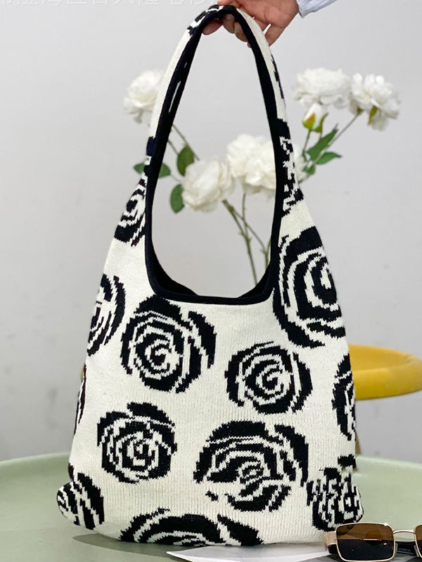 Original Creation Floral Weave Contrast Color Bags Accessories