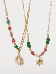 Chains Double Layered Geometric Necklaces Accessories