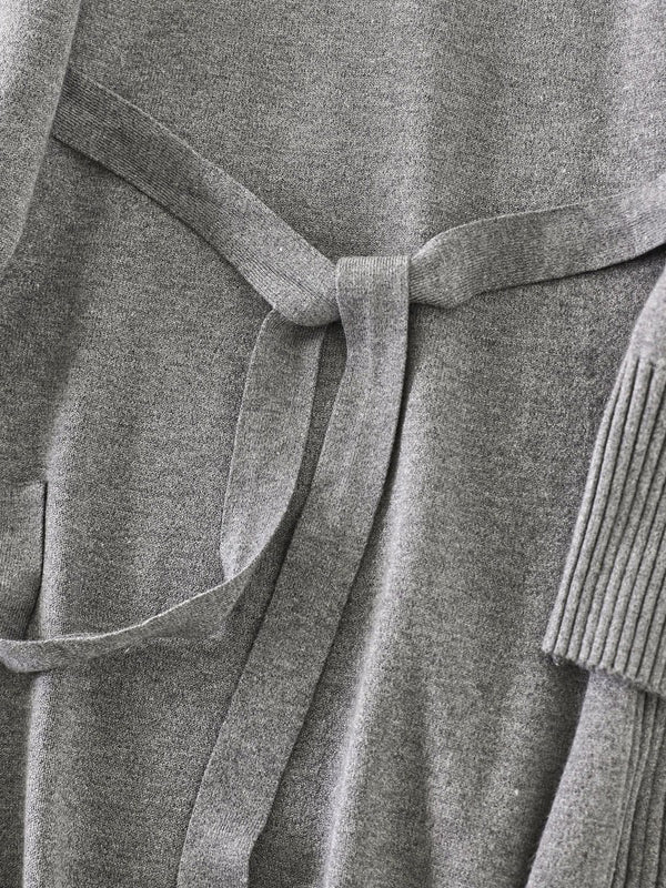 Urban Loose Long Sleeves Buttoned Bandage High-Neck Sweater Dresses