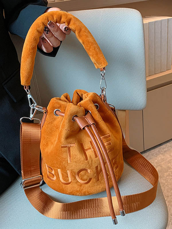 Drawstring Letter Print Handbags Crossbody Bags