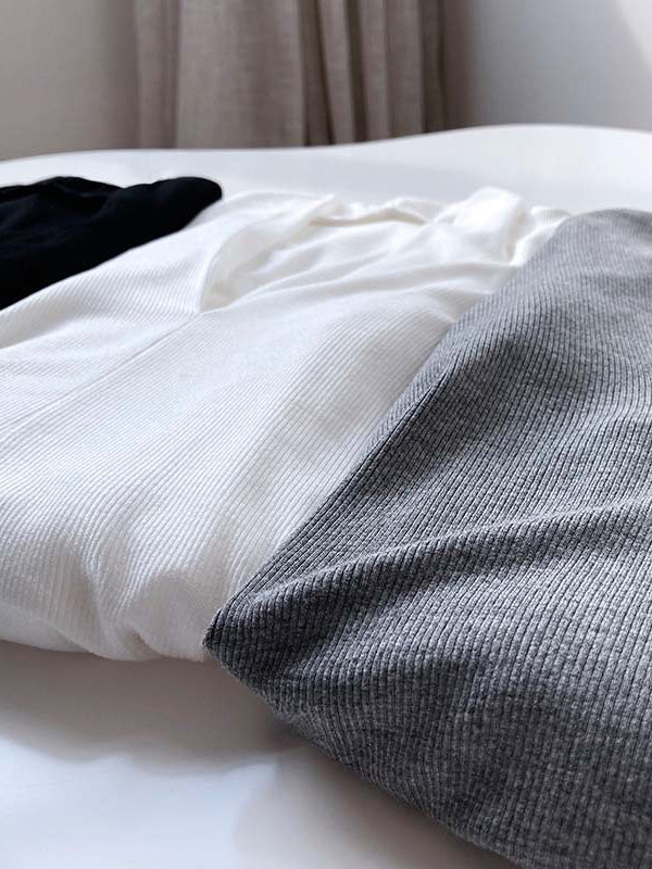 Original V-Neck Solid Color Slim T-Shirts Tops