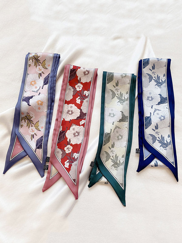 Original Floral Printed Hair Band&Silk Scarf