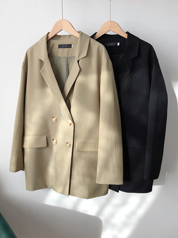 Loose Solid Color Casual Blazer Outwear