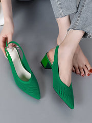 Belt Buckle Hollow Pointed-Toe Split-Joint Slider Sandals Pumps Sandals