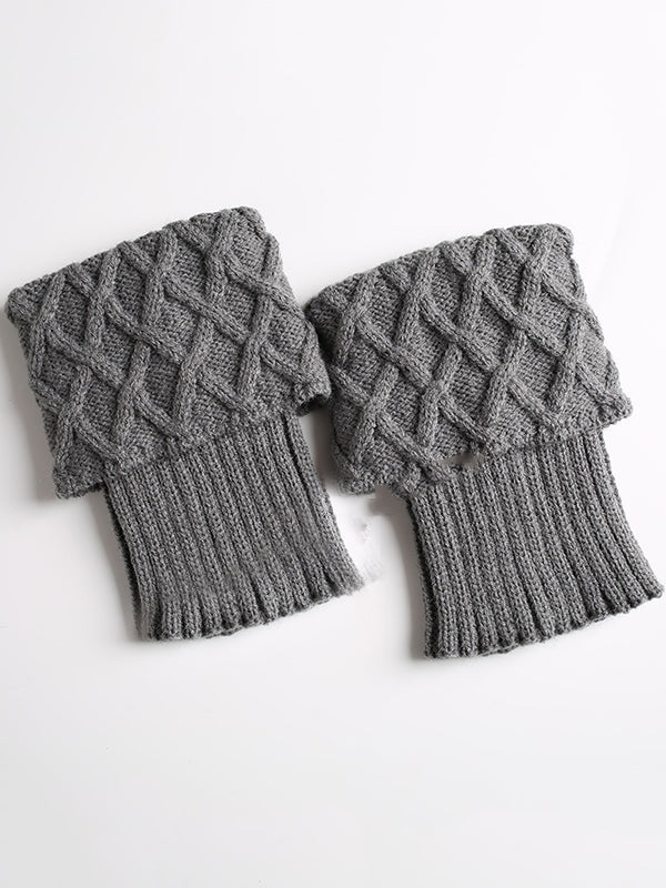 Original Creation Keep Warm Jacquard Solid Color Leg Warmers Accessories