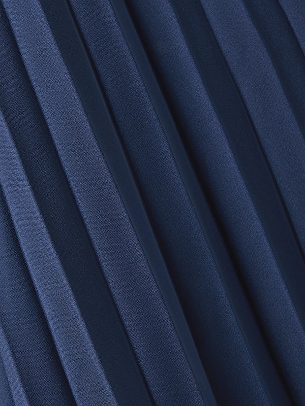 Batwing Sleeves Loose Pleated Solid Color Round-Neck Maxi Dresses
