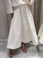 Elasticity Pleated Solid Color Split-Joint A-line High Waisted Skirts
