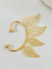 Hollow Leaves Shape Rhine Stones Earrings Accessories