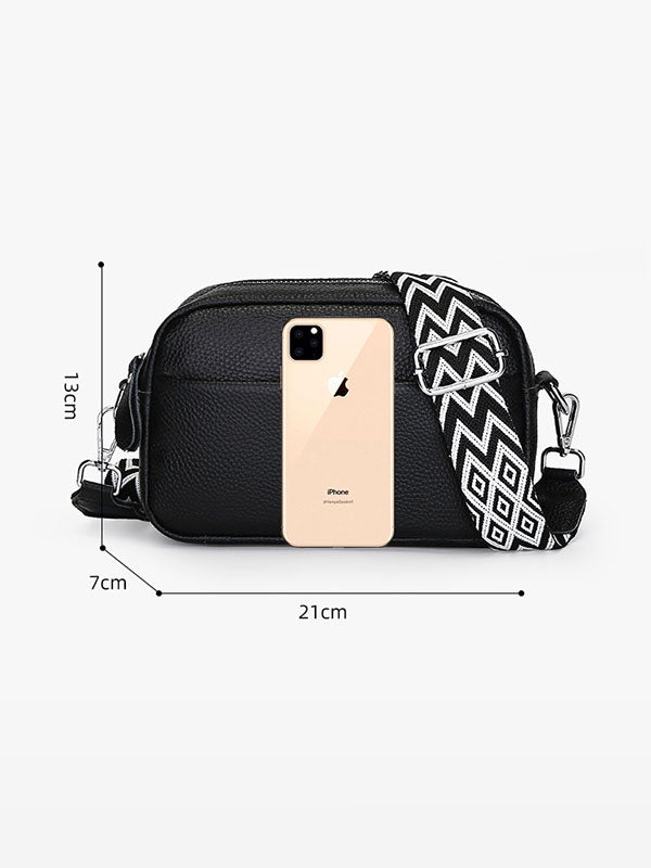 Letter Print Printed Solid Color Zipper Crossbody Bags