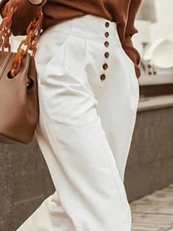 Loose Wide Leg Solid Color Casual Pants Bottoms