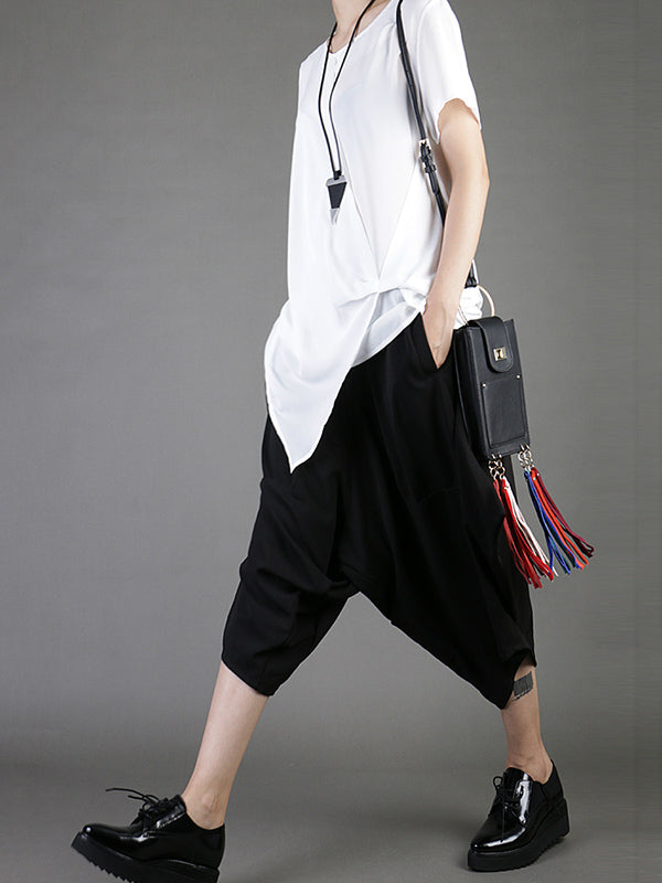 Casual Chiffon Cropped T-Shirt