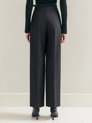 Column No Belt Solid Color Casual Pants Bottoms Trousers