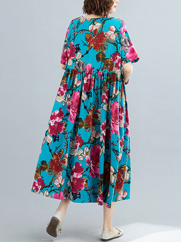 Loose Flower Printing National Dress