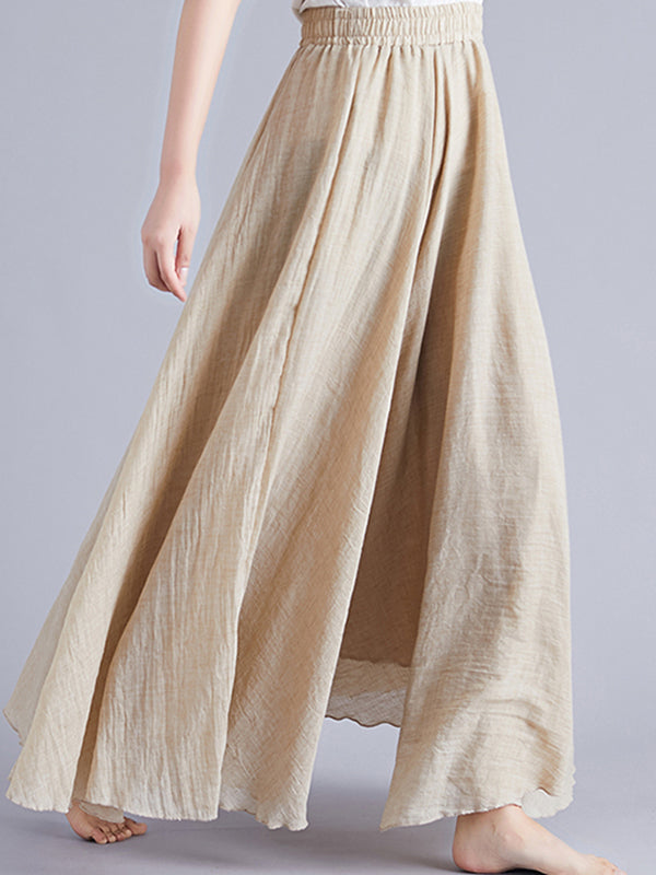 Elasticity Solid Color Loose Wide Leg Trousers Pants Culotte