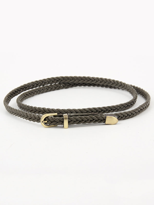 Urban Simple 13 Colors PU Weave Belt