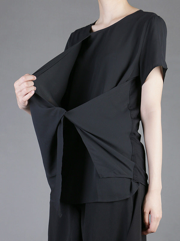 Casual Chiffon Cropped T-Shirt