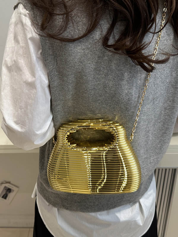 Geometric Shiny Zipper Handbags Crossbody Bags