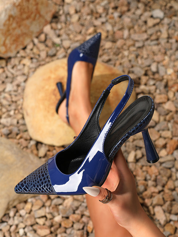 Pointed-Toe Split-Joint Slider Sandals Pumps