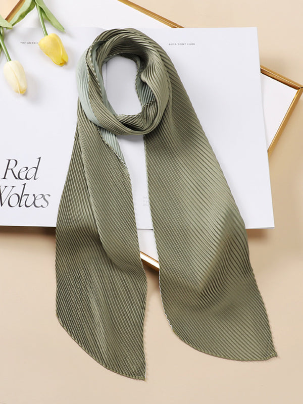 Casual Pleated Solid Color Shawl&Scarf