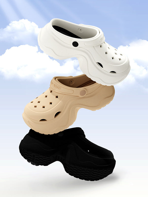 Hollow Round Cut Sandals Platform Shoes Crocs