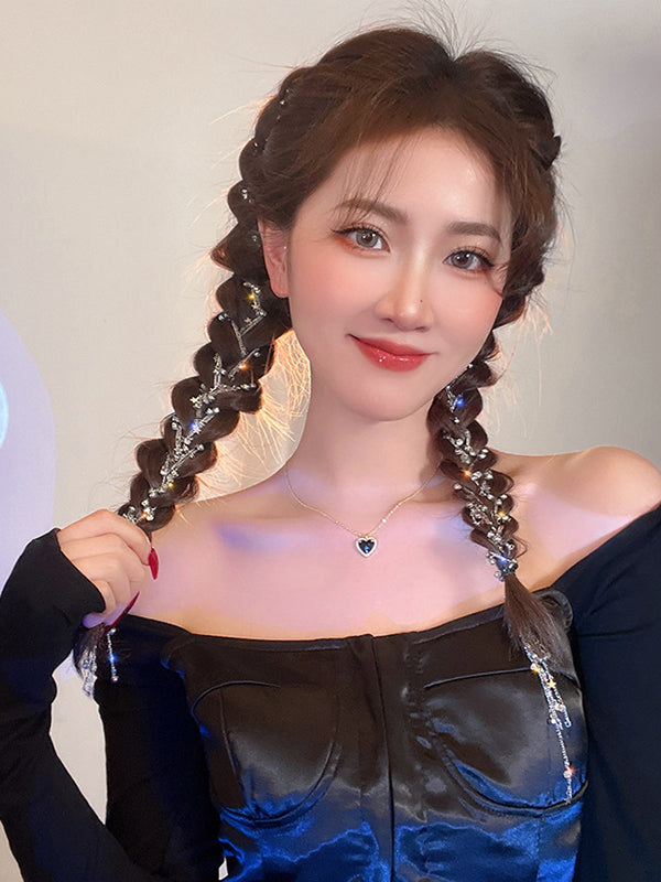 Urban Tasseled Star Shape Rhinestone Hair Clip