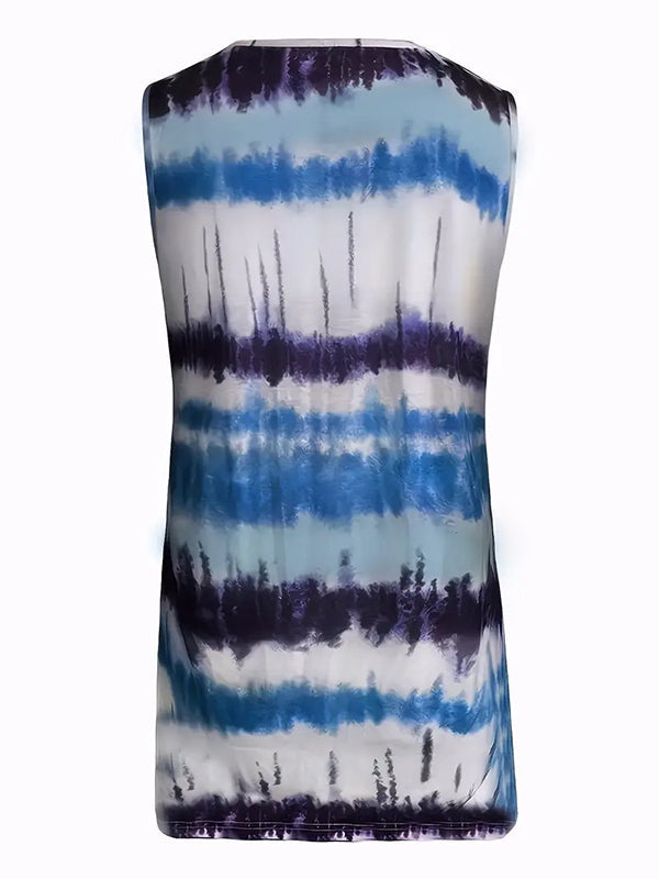 Printed Loose Sleeveless Spaghetti-Neck Vest Top