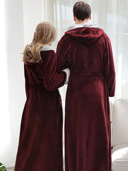 Comfortable Hooded Bandage Warm Pajama Robe