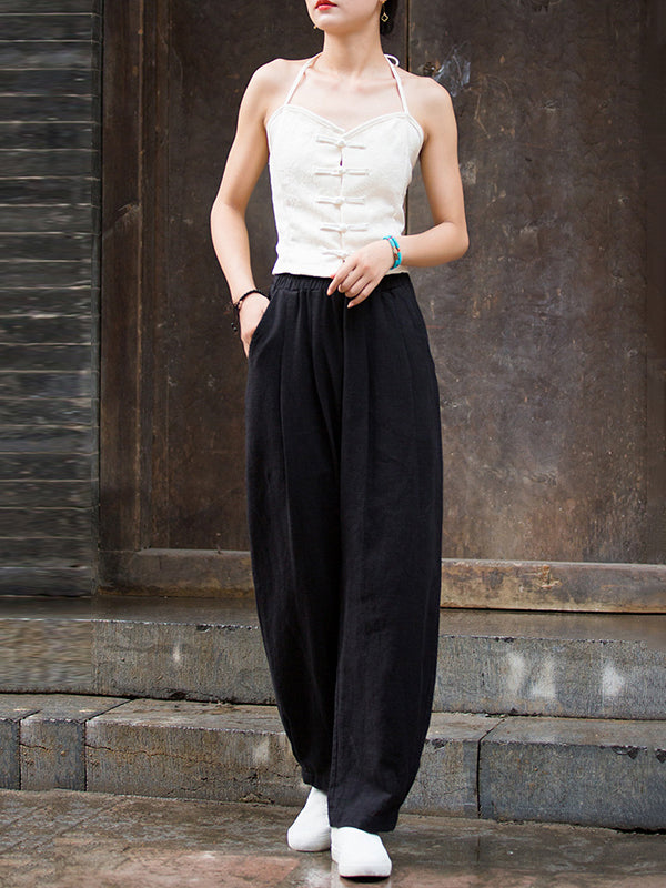 Solid Color Bloomers Trousers Casual Pants Bottoms