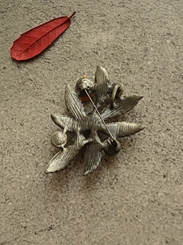Vintage Leaves Tree Brooch&Necklace