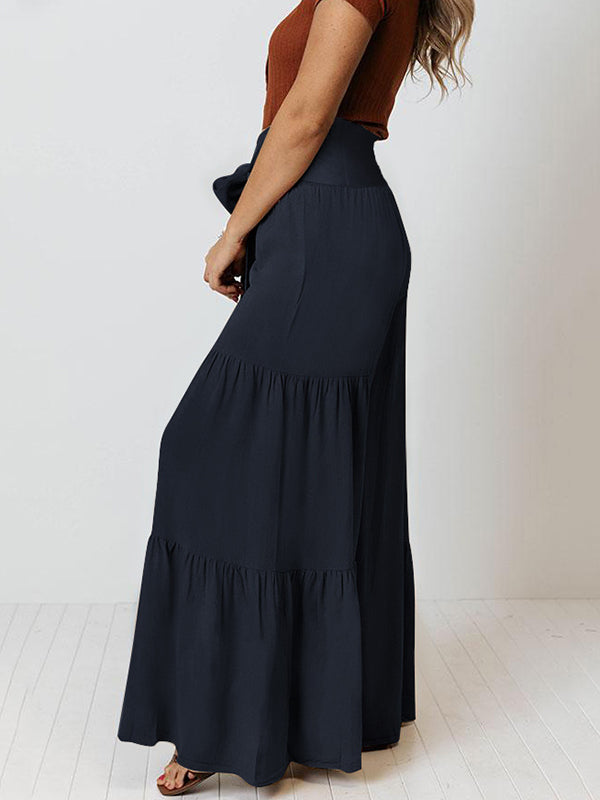 11 Colors Simple High Waisted Solid Color Casual Wide Leg Pants