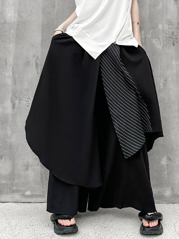 Asymmetric Split-Joint Loose Wide Leg Trousers Pants