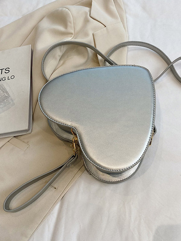 Heart Shape Split-Joint Zipper Handbags Crossbody Bags Bags