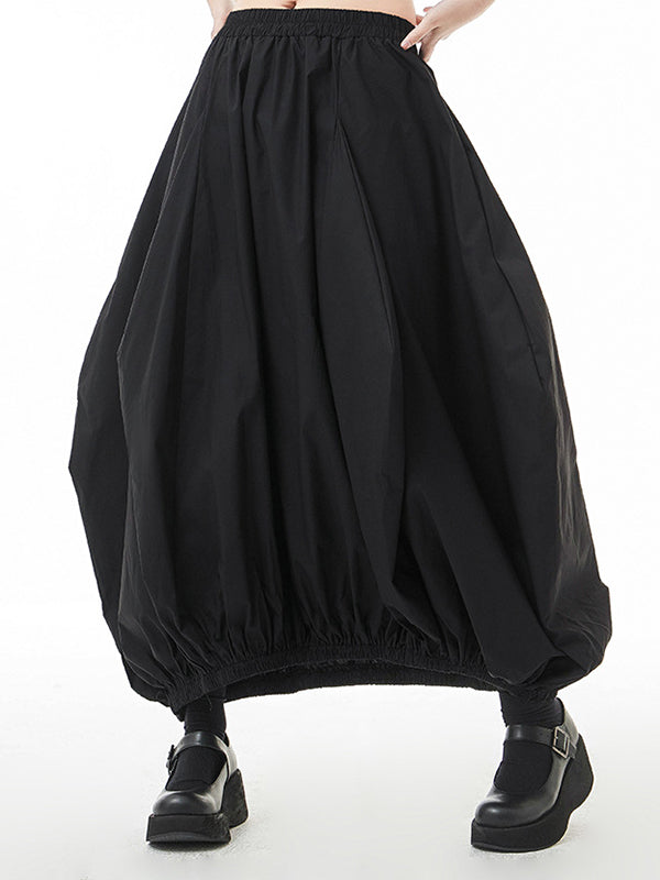 Stylish Selection Loose Elasticity Solid Color Skirts Bottoms