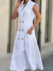 Split-Joint Flying Sleeves Loose Lapel Shirt Dress Midi Dresses