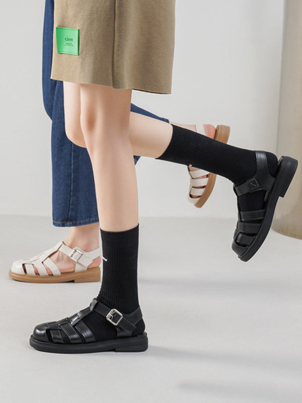 Hollow Round-Toe Sandals Gladiators